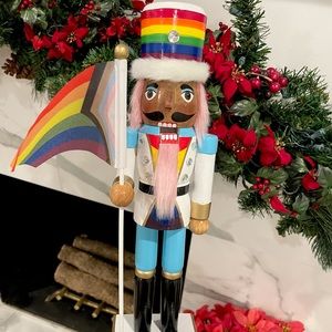 New wooden Christmas rainbow pride nutcracker